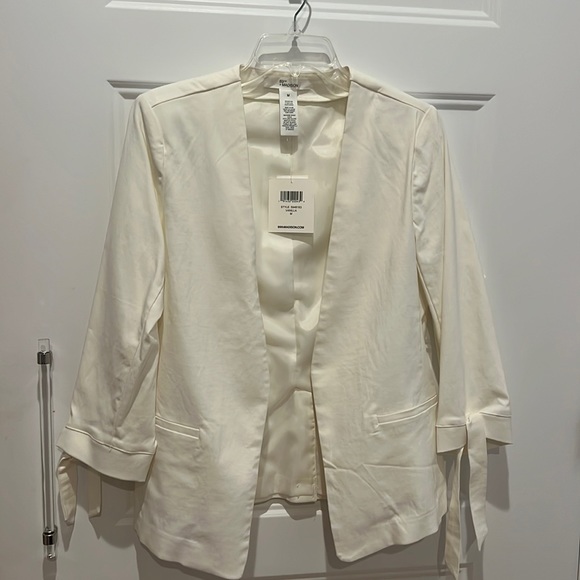 89th Madison white/cream cotton blazer w 3/4-length sleeves - Picture 1 of 4